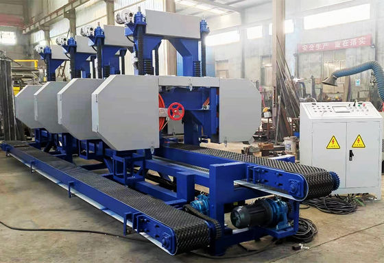 Fully Automated Timber Sawmill Line Double Head Bandsaw Twin Vertical Sawmills