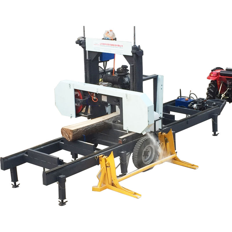 Wood log Cutting Sawmill Portable lumber bandsaw mill with hydraulic log loading arm