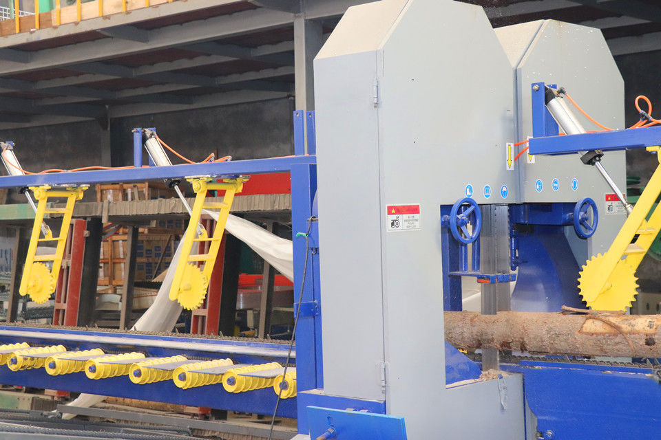 Automatic Wood Bandsaw Equipment Twin Heads Vertical Band Sawmill for log edges cutting
