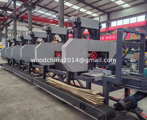 ligne de production de palettes de bois double bande verticale machine de coupe de bois