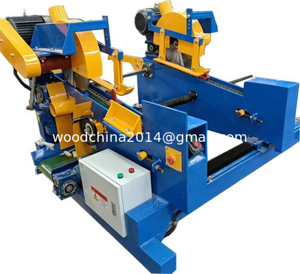 Croix en bois automatique de bord de planche coupant la double machine de scie d'équilibre d'extrémité