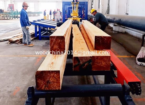 2 têtes bande verticale scierie ligne de traitement du bois de petits bûches avec plate-forme