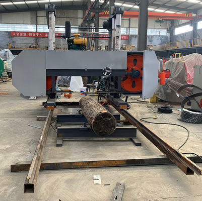 80HP Diesel Engine powered Heavy Duty Horizontal Band Sawmill for Wood Processing