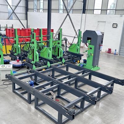 Machine à scier verticale hydraulique CNC MJ3212B Scie à bande automatique avec chariot à bûcher 1250 mm Roue Moteur de 45 kW