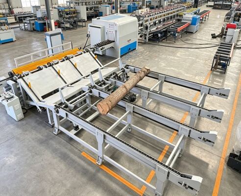 Ligne de production de scies à refendre multiples à grumes à haute efficacité | Usine de transformation du bois de grand diamètre 250-500 mm | Capacité 120m³/8h