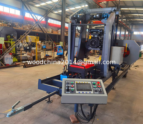 Machine portative en bois hydraulique de scierie pour la coupe de rondins de bois dur avec le chargement de rondin