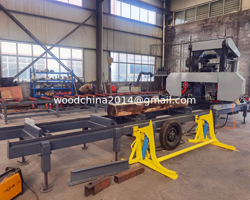 Machine portative en bois hydraulique de scierie pour la coupe de rondins de bois dur avec le chargement de rondin
